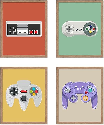 Miniatura 26 de Poster Master Póster para videojuegos de 6 piezas, diseño de consola retro, decoración colorida de sala de juegos o habitación de niño adolescente,
