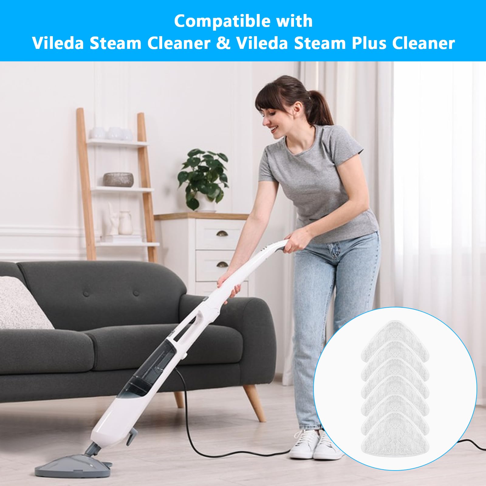 Vileda almohadillas de microfibra lavables para mopa de vapor repuesto