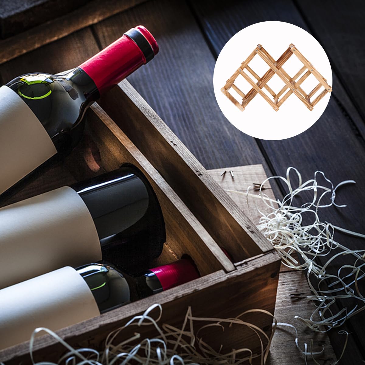 DECHOUS 1Pc Wine Display Rack Household Ornaments Wine Bottle fold Wine Cabinet Show Rack Wooden Bracket Wine Display Stand Shelf Accessories Wine Rack Storage Rack Fashion