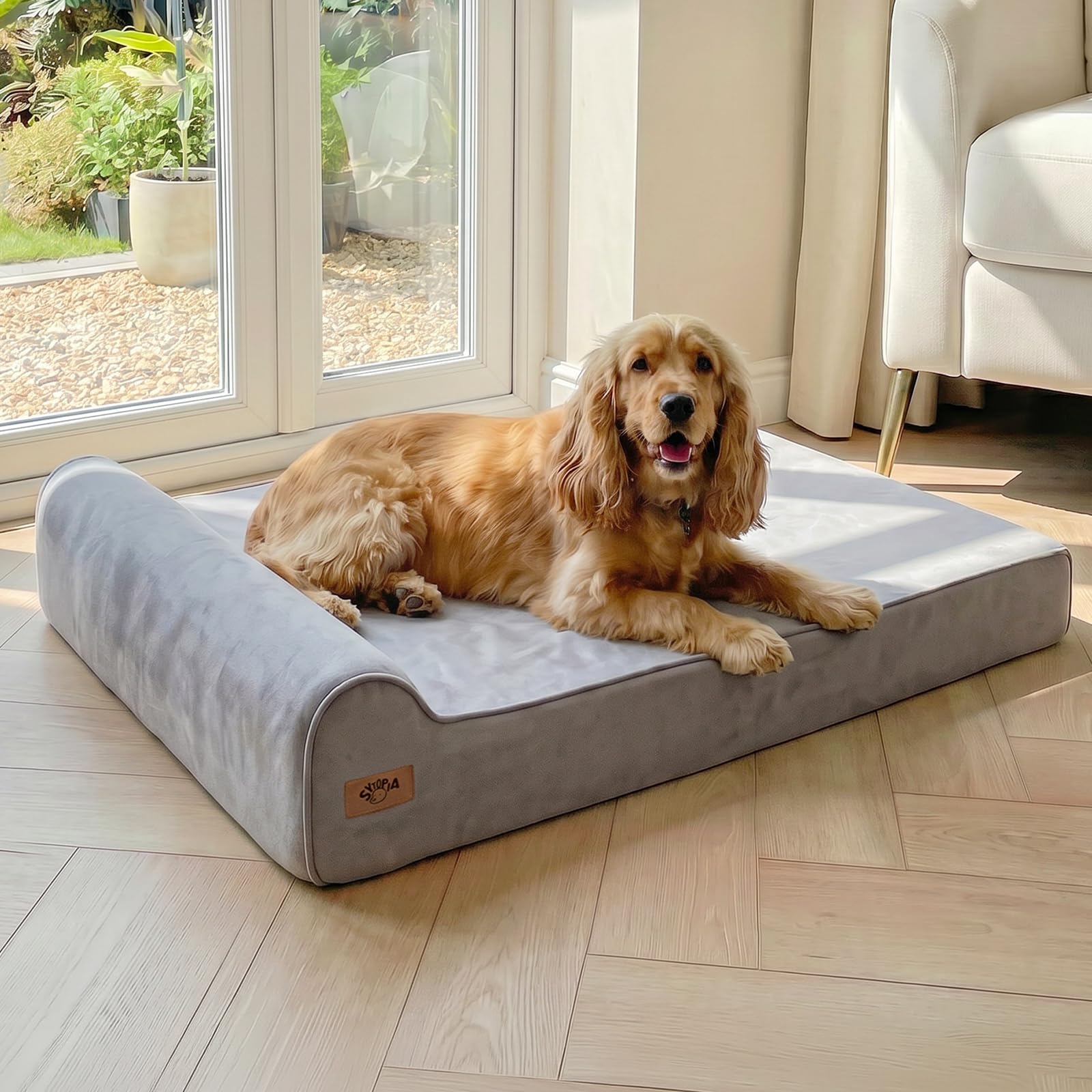 Sytopia Orthopedic Dog Bed for Large Dogs in Grey