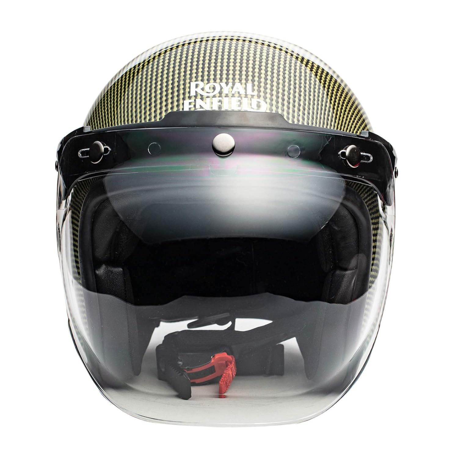 Royal Enfield Open Face Helmet with Clear Visor Yellow, Size L(5960cm