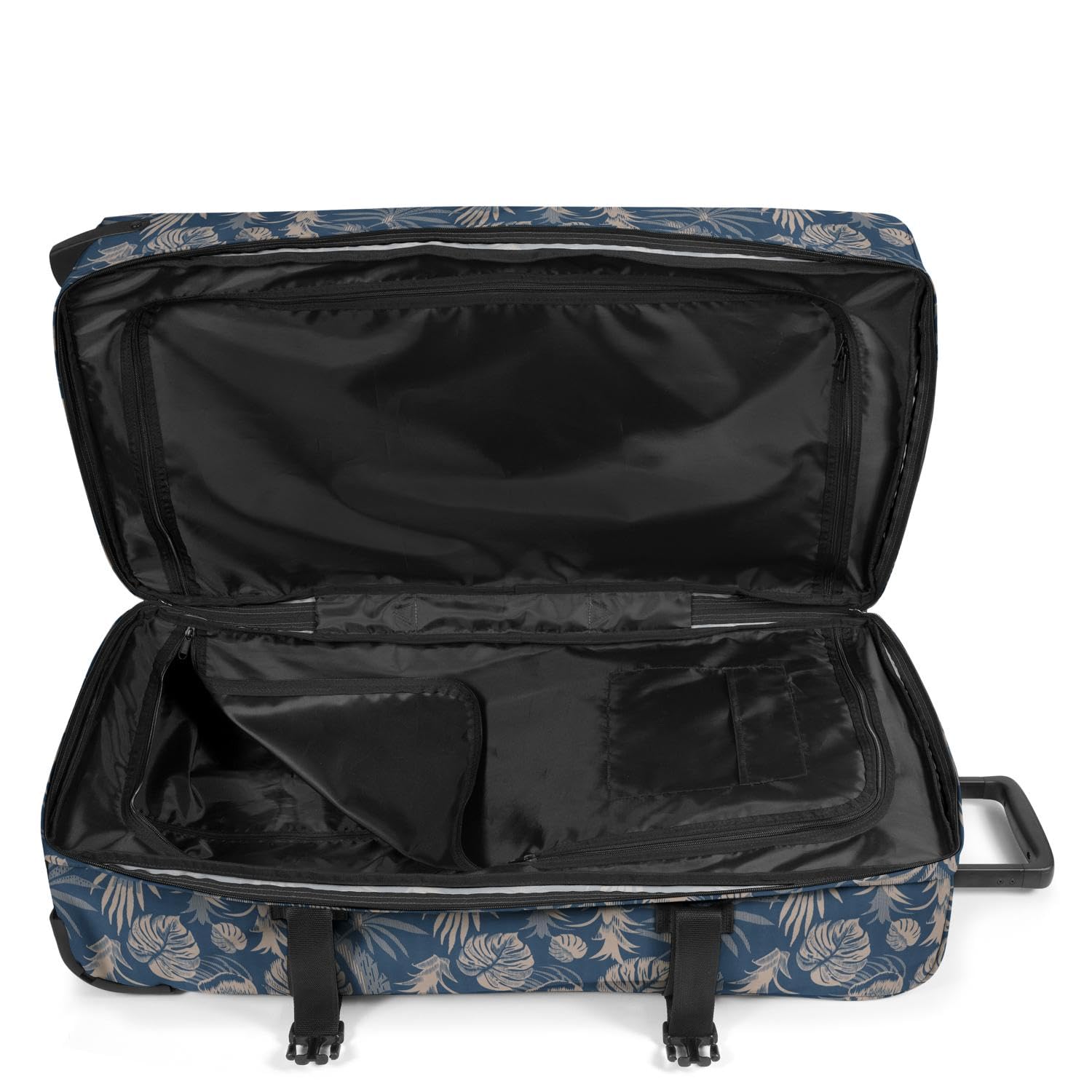 Eastpak Tranverz L Valise Grand Format 121L (79 x 40 x 33 cm), Grande Valise de Voyage à roulettes, Bagage résistant avec Double Compartiment, poignée télescopique & Serrure TSA - Brize Blue Beige
