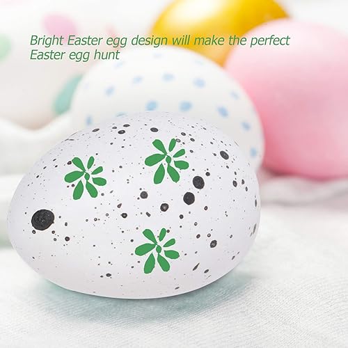 Miniatura 4 de SEWACC 50 huevos de Pascua moteados, huevos de Pascua sintéticos, mini huevos de pájaro, huevos de grafiti, huevos de Pascua para manualidades,