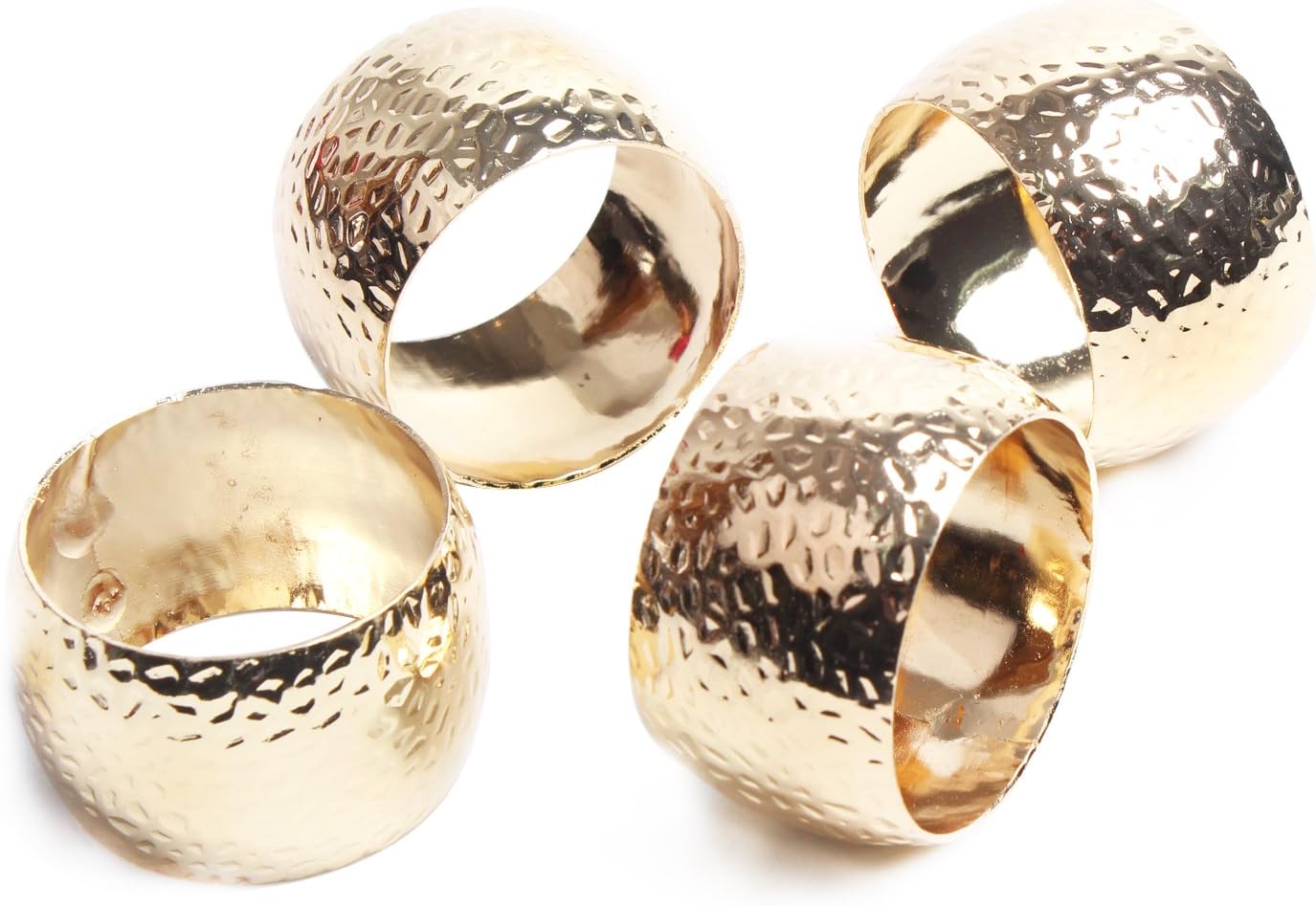 Napkin Ring for Weddings Dinners Parties or Everyday Use Set of 4 (Gold)