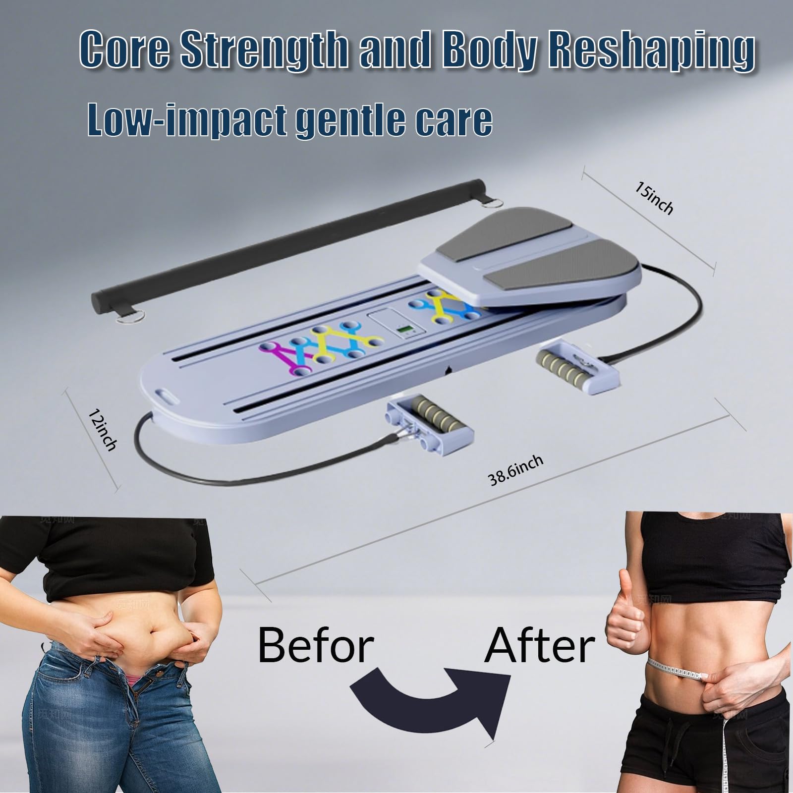 Das Multifunktionale 5-in-1-Pilates-Board mit LED-Zähler, Klappbaren Ist Das Pilates-Trainer-Set-Board für Den Aufbau von Kernkraft und Bauchmuskeln Zu Hause