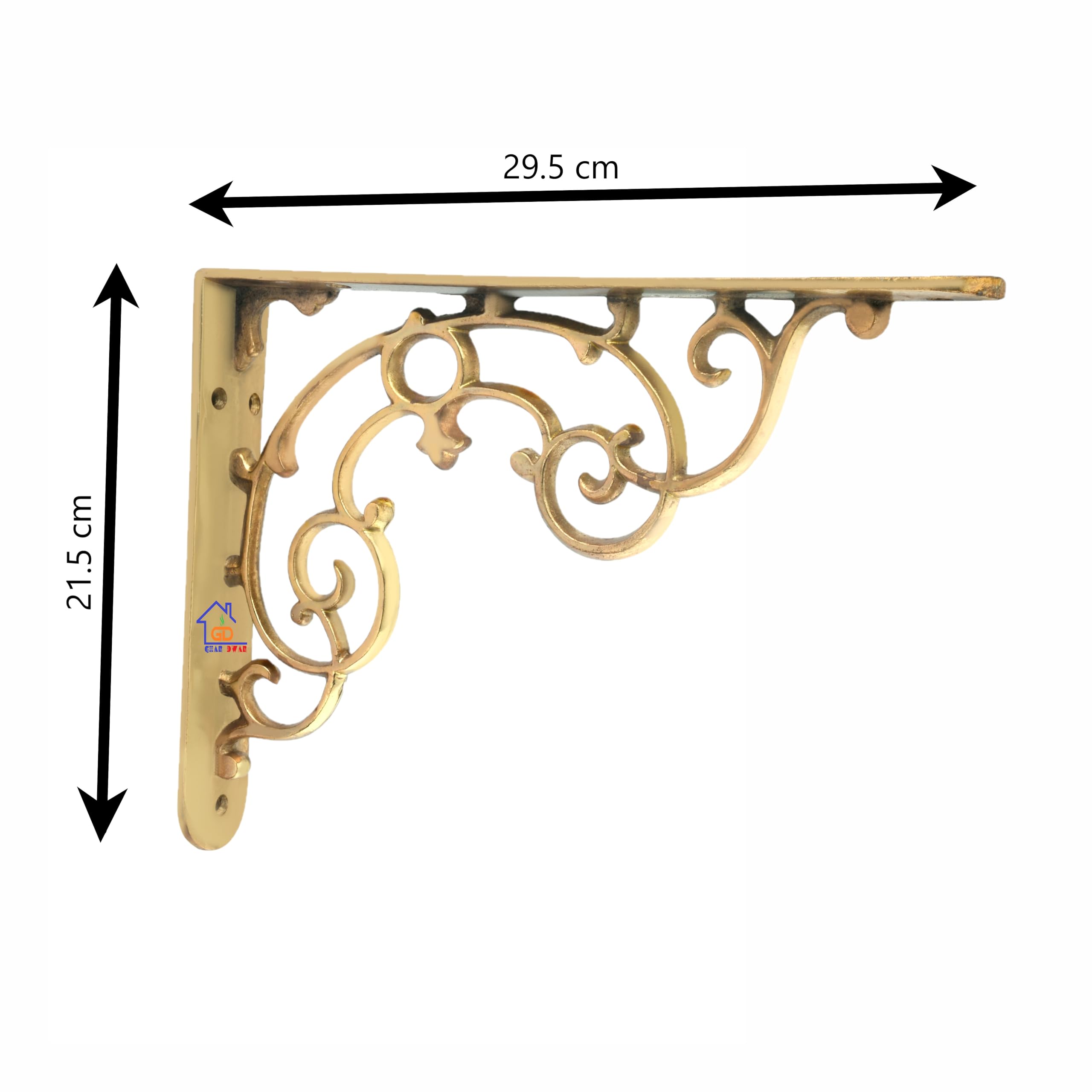 Gold Metal Shelf Brackets - Floating Shelves -2 Gold Metal Shelf Brackets - Floating Shelves -2