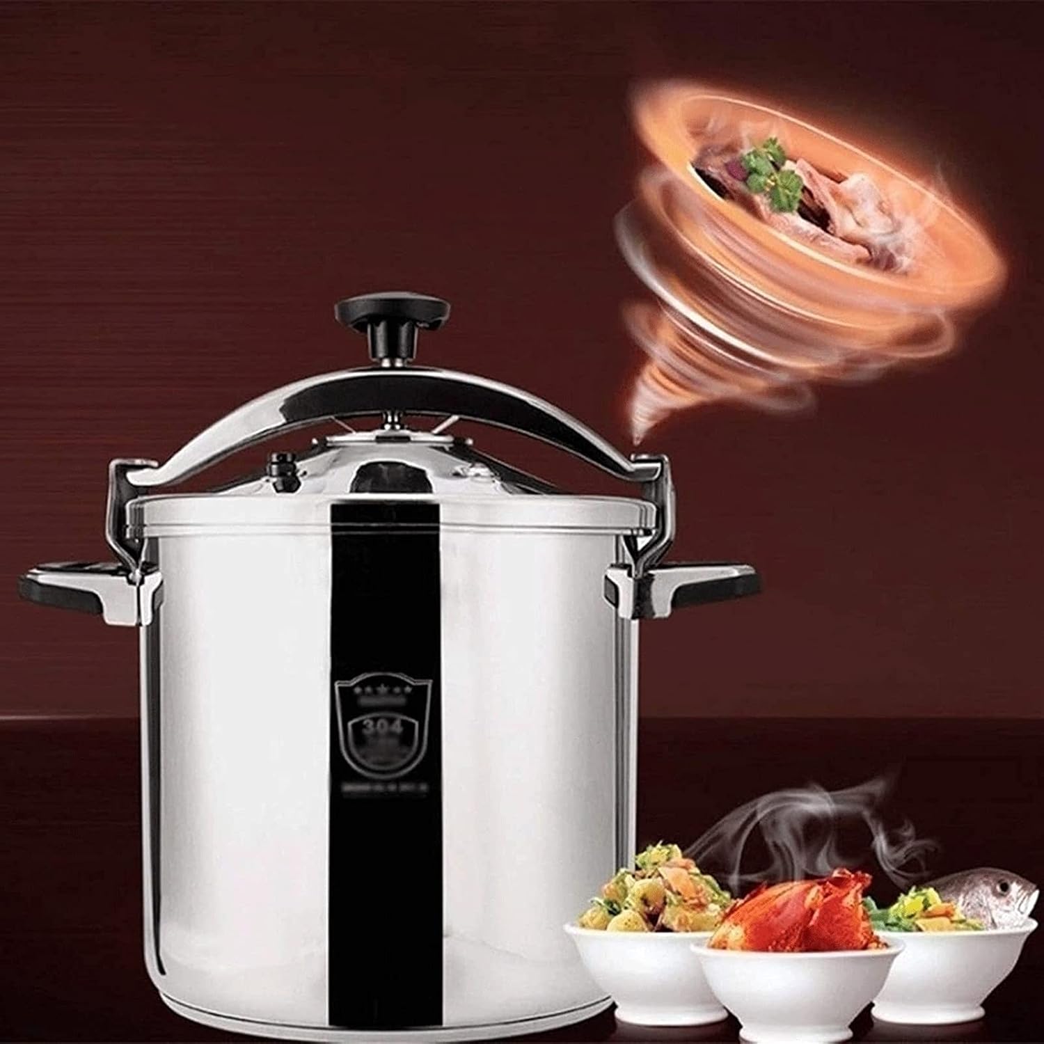 Household Stainless Steel Pressure Cooker Outdoor Explosion-proof Large Capacity Pressure Cooker Non-stick Cooker Induction Cooker Gas Stove Family Kitchen Hotel (Size : 7L)