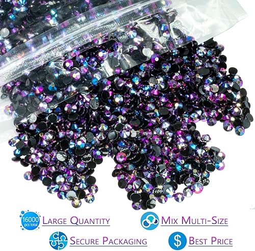 Miniatura 2 de 16000 unidades de diamantes de imitación de resina AB de color morado rosa para manualidades de 0.118 pulgadas, 0.117 pulgadas, 0.117 pulgadas,