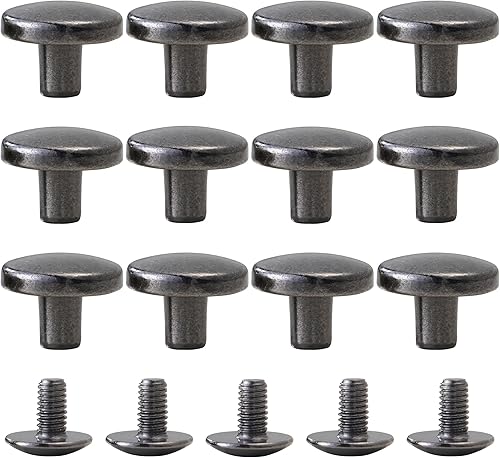 Miniatura 5 de YORANYO 30 juegos de tornillos Chicago remaches de cuero, remaches de metal para ropa, tornillos de fijación de Chicago con púas y tachuelas para