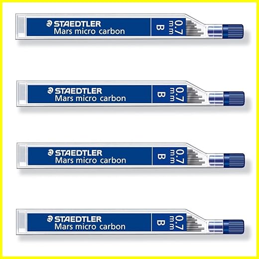 Staedtler - Minas Mars Micro Carbon B 0,7 Mm En Oferta Staedtler Mars Micro Carbon 250 0,7 Mm – B – Recambio Para Lápices – 4 Tubos / Paquetes (48 Plomos) – B