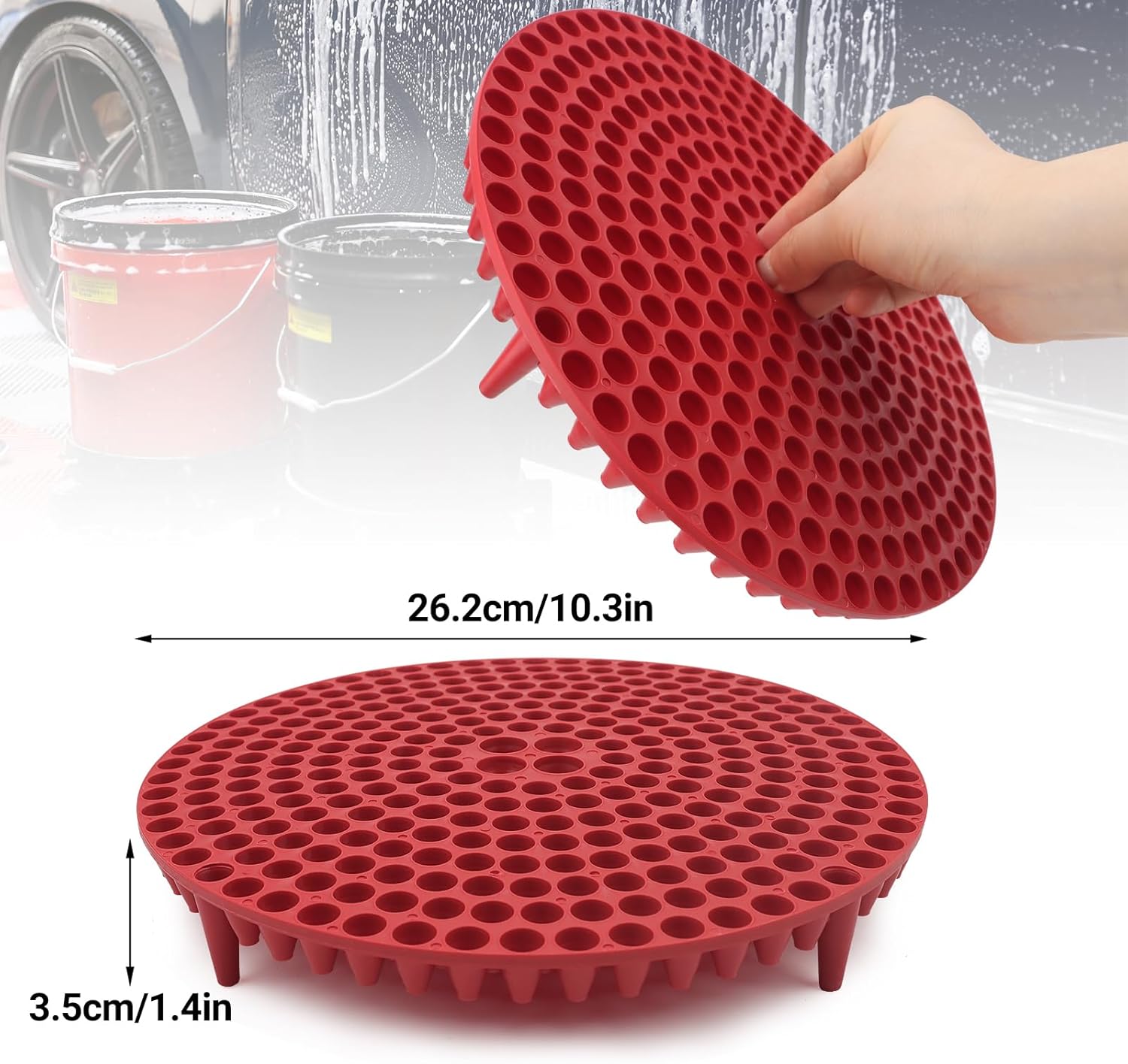 Bucket Dolly 5 Gallon with Wheels,360°Rolling Car Wash Buckets Dolly for 2.5 to 5 Gallon Buckets with Bucket Insert,Cleaning Brush,Supports Up to 300 lbs