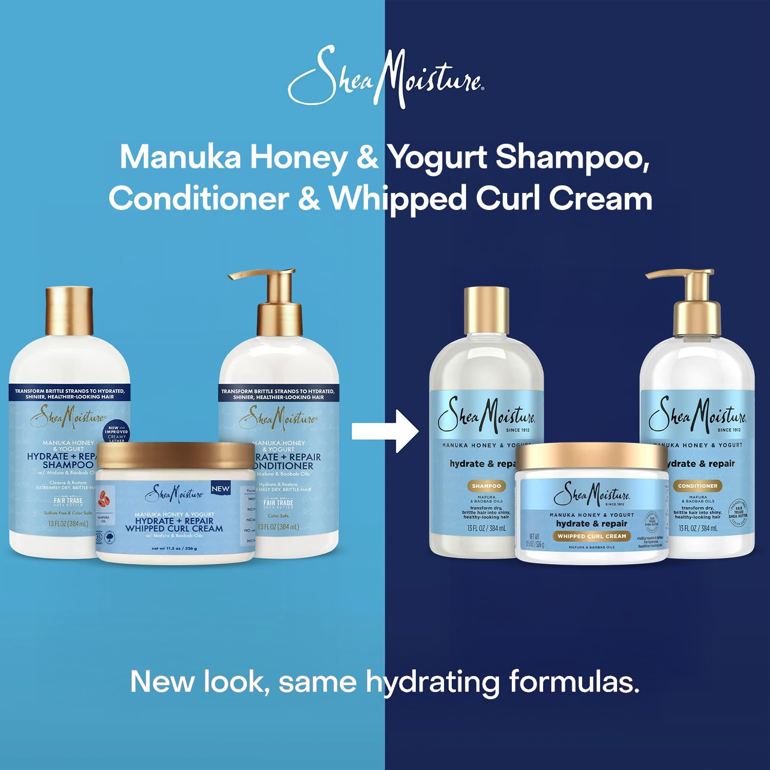 SheaMoisture Shampoo & Conditioner, Manuka Honey & Yogurt Hydrate & Repair + Whipped Curl Cream for Curly Hair Definition, Frizz Control - Image 8