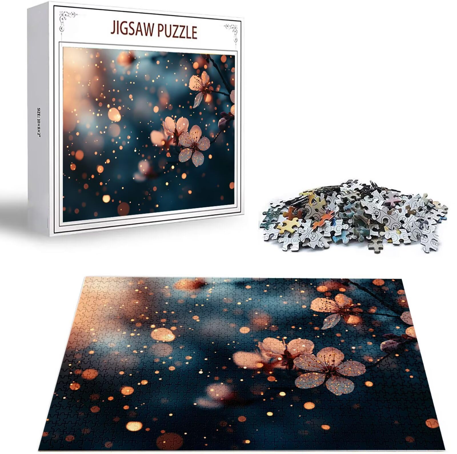 Puzzle 3000 sztuk dla dorosłych, drewniane puzzle kwiatowe dla dorosłych, wymagające wymarzenia puzzle edukacyjne dla rodzin, łamigłówka z pudełkiem do dekoracji domu, prezent świąteczny dla kobiet B