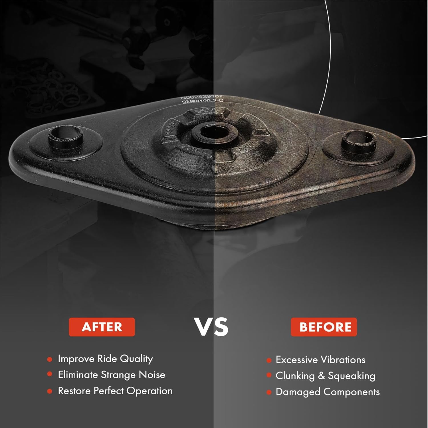 A-Premium Rear Upper Suspension Strut Mounts Compatible with Kia Soul 2014 2015 2016 2017 2018 2019, 2-Pack