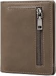GAEKEAO Genuine Leather Wallet for Men Bifold Slim Men's Wallet with Zipper Coin Pocket Bifold RFID Blocking Credit Card Holder
