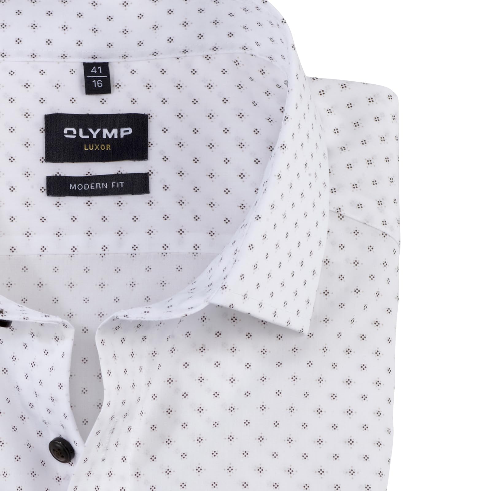 OLYMP Herren Oberhemd Langarm Luxor,Rotationsdruck auf Uni,Luxor modern fit,19 Global Kent