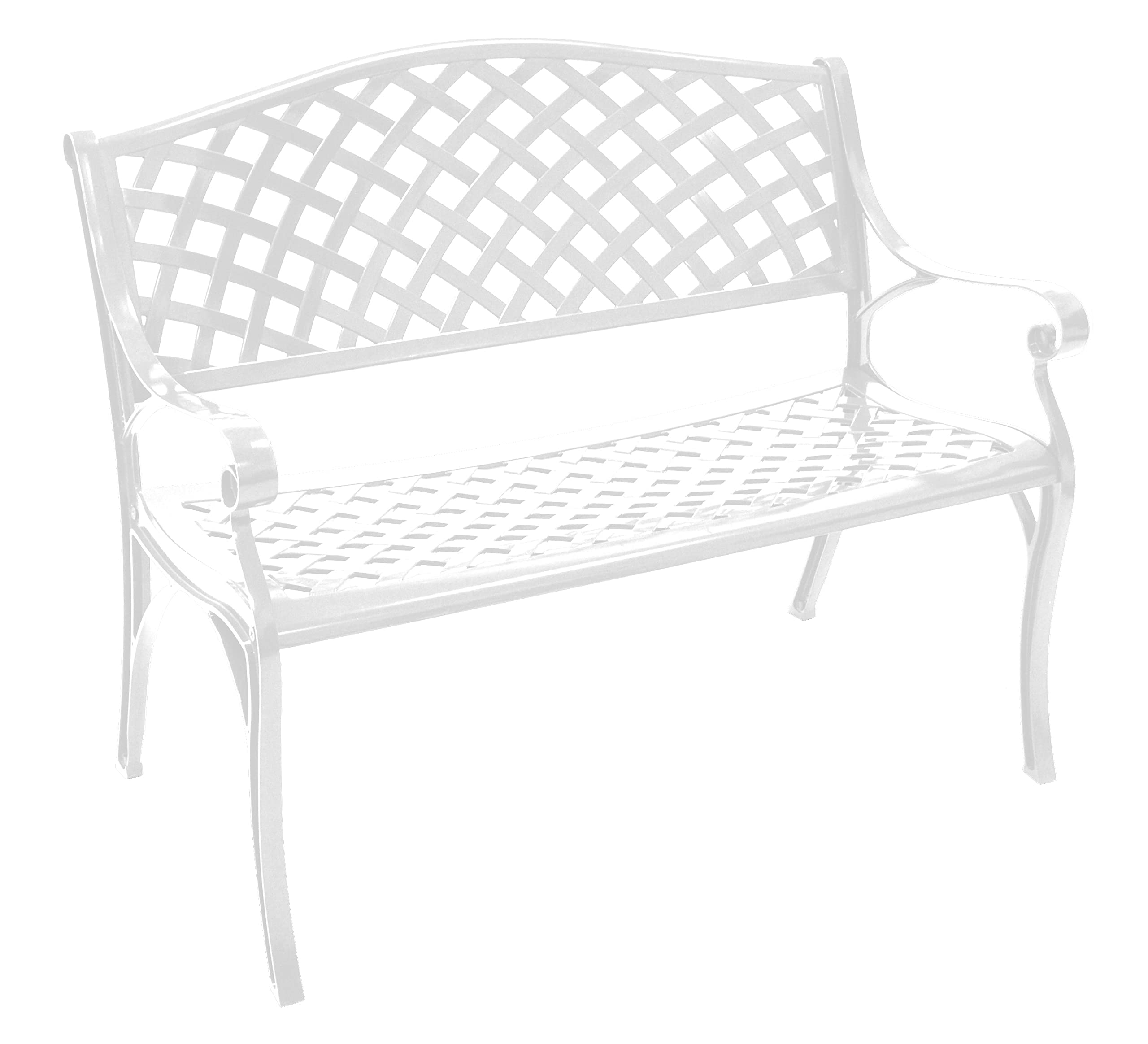 Gartenbank Parkbank OXFORD 2-sitzer aus Aluguss, Farbe weiss, wetterfest