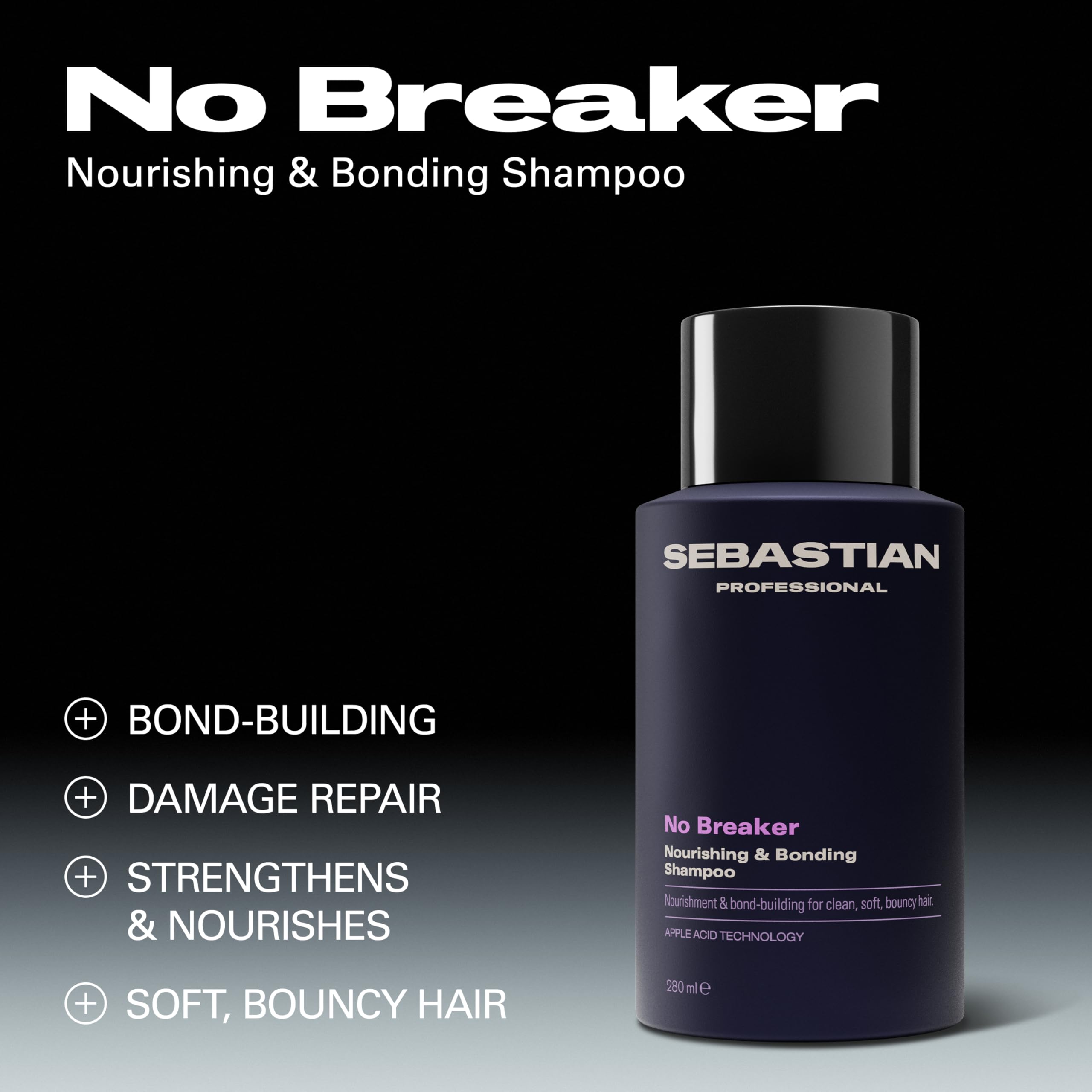 Sebastian Professional NO.BREAKER Nourishing & Bonding Shampoo, Hair Treatment for Damaged Hair (280ml), Multicolor - Image 2