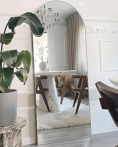 Miniatura 3 de Espejo arqueado de longitud completa de 26 x 71 pulgadas, espejo de piso negro de gran tamaño, espejo de pared de longitud completa, espejo de pared