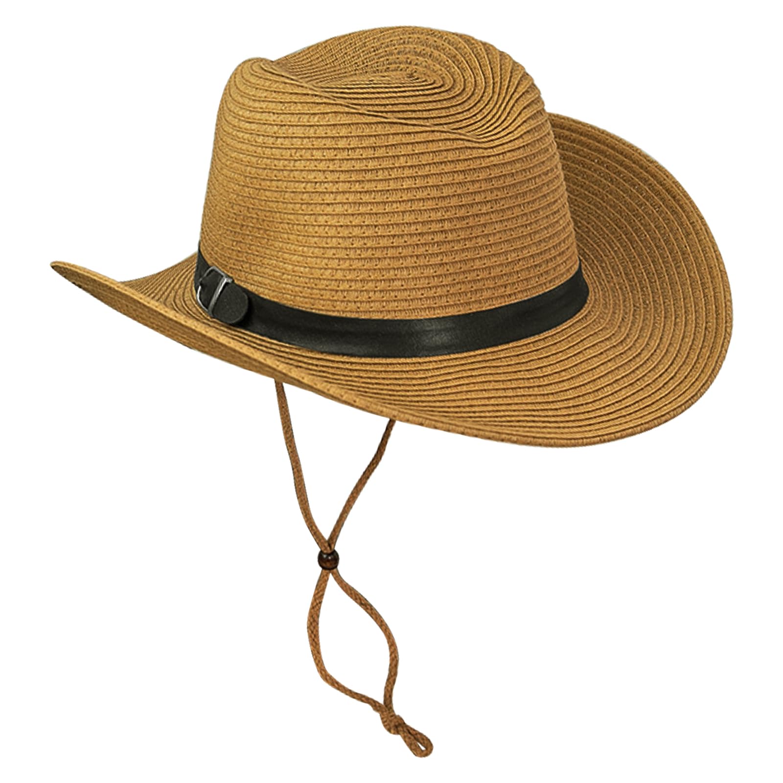 Xiuyer Mujeres Sombrero De Panamá De Paja Verano Ajustable Sombrero De Playa con Cordón De Cuero Trenzado Transpirable Ombrero De ala Ancha Hombre Sombrero Paja