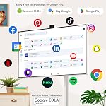 OFD 27 inch Portable TV on Wheels Gen 2nd,6+128GB Storage,Swivel Rotation Touchscreen Monitor 100% sRGB Android 15 OS,Rolling TV with 4K Webcam,9000mAh Battery,Remote Control,EDLA-Certified,Off White