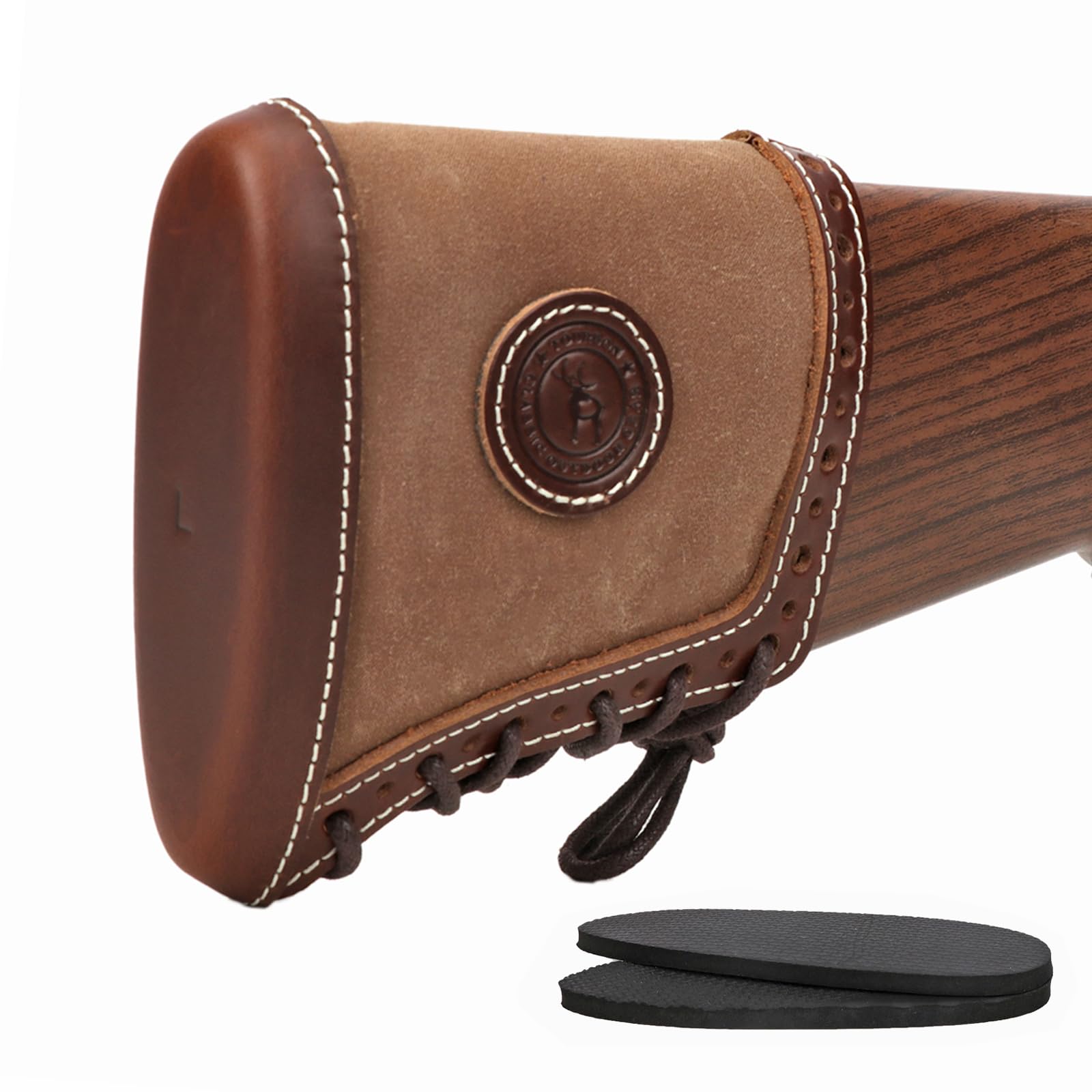 Almohadillas de cera de lona y cuero de retroceso para rifle de escopeta de rifle almohadilla de stock ajustable Buttsotck cubierta