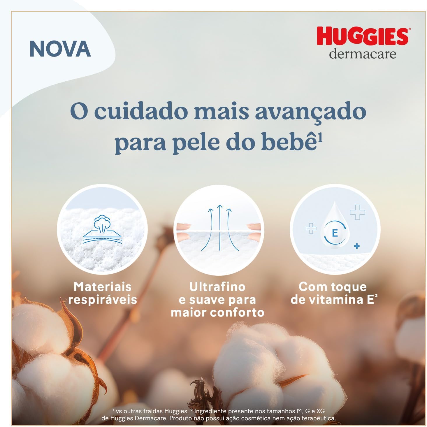 Fralda Huggies Premium Dermacare Tamanho XG - 38 Fraldas Premium com formato anatômico, materiais ultra macios e respiráveis. Super absorção de até 12 horas e ajuda previnir assaduras Fralda Huggies Premium Dermacare Tamanho XG - 38 Fraldas Premium com formato anatômico, materiais ultra macios e respiráveis. Super absorção de até 12 horas e ajuda previnir assaduras