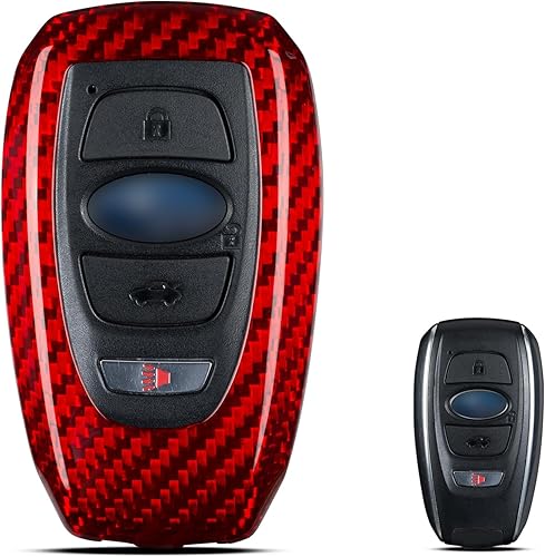 T-carbon Funda para llavero de fibra de vidrio real, textura 3D, protector para llavero que se ajusta a BRZ Legacy Outback Ascent Crosstrek Forester