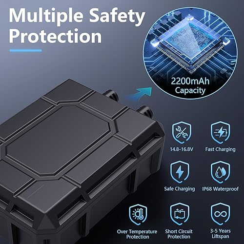 Miniatura 3 de POPOSOAP Batería de reserva de 2200 mAh para bomba de fuente solar, bomba de agua solar de reserva de batería de 14.8 V-16.8 V para kit de fuente de