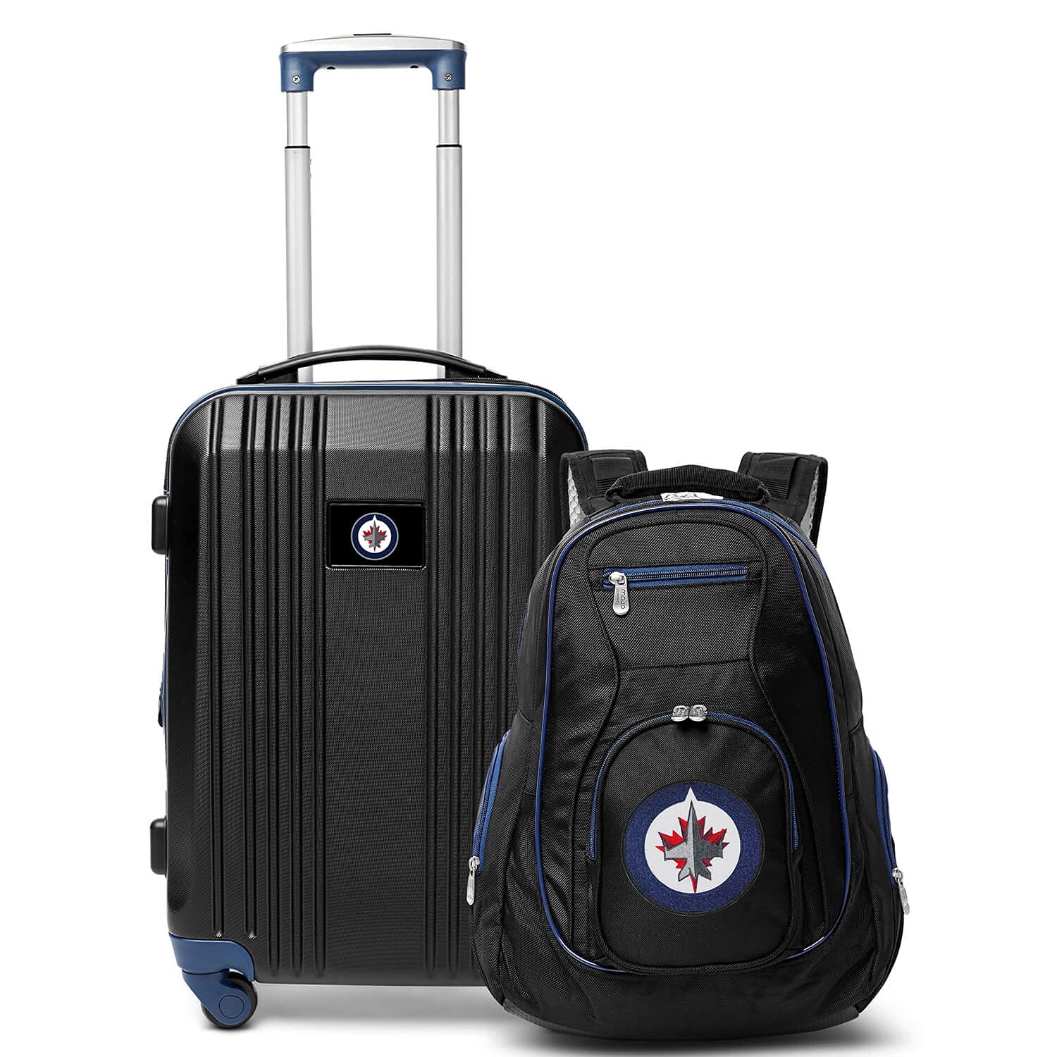 Denco Winnipeg Jets 2-Piece Luggage Set, Includes 21-inch Two-Tone Hardcase Spinner and 19