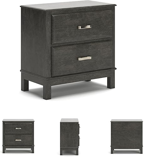 Miniatura 6 de Signature Design by Ashley Caitbrook - Mesita de noche contemporánea de 2 cajones con construcción de cola de milano, 26 pulgadas de alto, gris