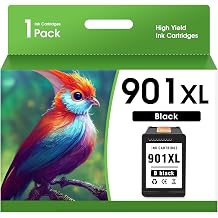 Printer Ink 901 901XL 901 XL Black Ink Cartridge for HP Printer for HP 901 XL Black Ink Cartridge for HP Ink 901 High Yield Compatible with Officejet 4500, J4524, J4540, J4550, J4580, J4624, J4680