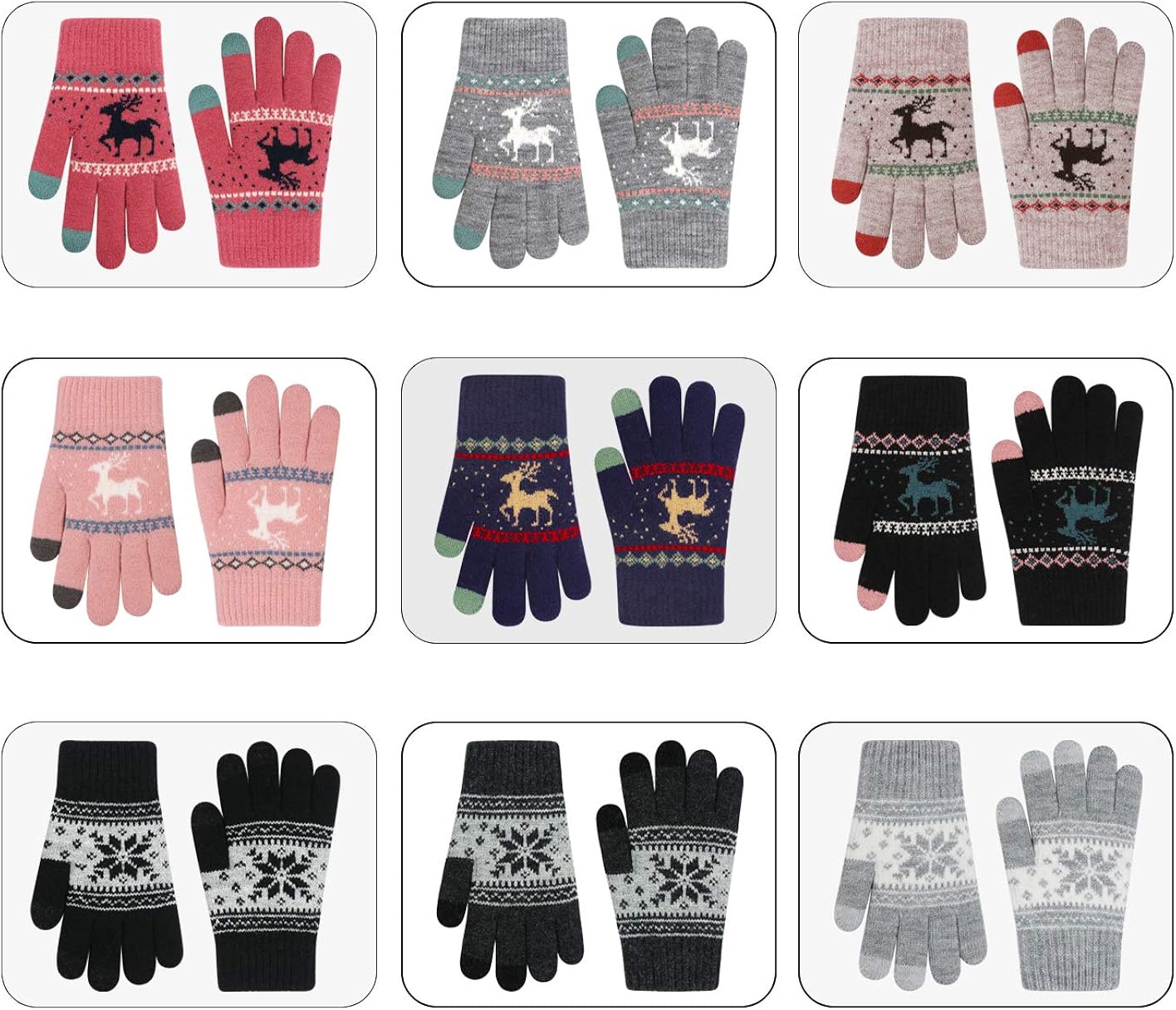 Kids Gloves Toddler Winter Snow Knit Touch Screen Girl Cold Weather Gloves (Snow Black): Clothing, Shoes & Jewelry