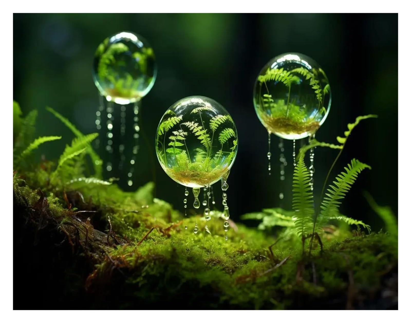 Cuadro de paisaje de neón para renovar paredes vacías con arte botánico moderno