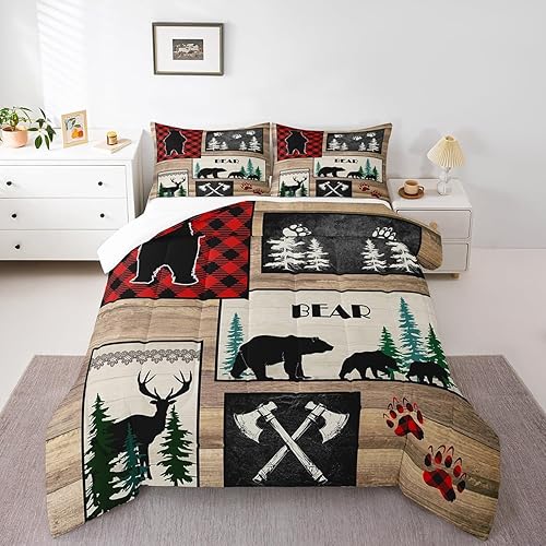 Miniatura 40 de Castle Fairy Juego de edredón con bandera estadounidense, tamaño King, ropa de cama de animales de pastor alemán para niñas y adolescentes, juego