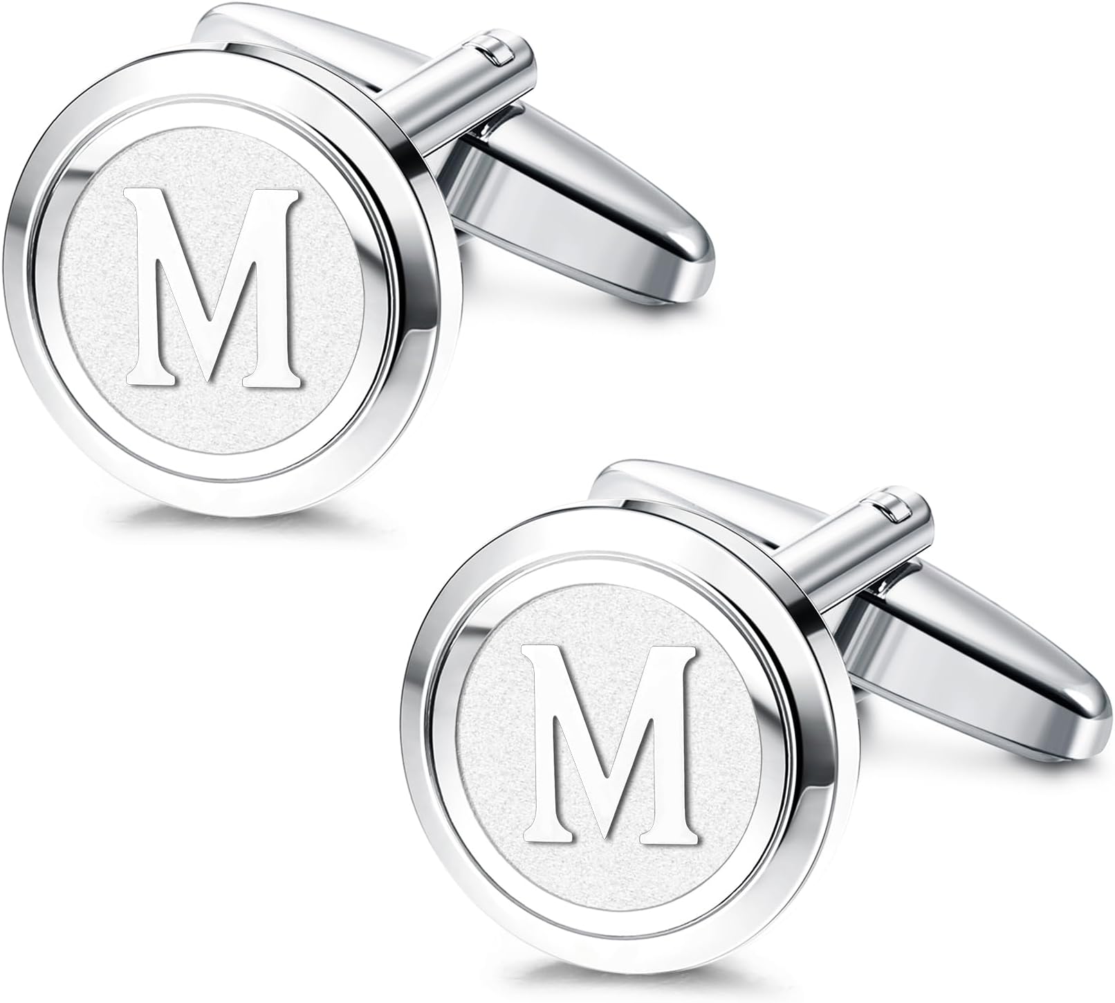 LOYALLOOK Initial Gold Cufflinks for Men Gold Cuff Links Personalized Copper CuffLinks Letter Cufflinks Gift for Groom Husband Father