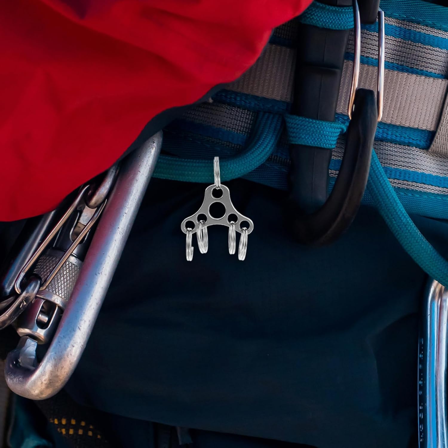 5pcs Carabiner Keychain Key Organizer Stainless Steel Multi-Loop Clip with Quick Release for Outdoor Camping Hiking image 3
