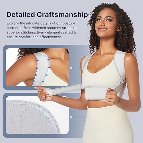 Miniatura 6 de Fit Geno - Férula ajustable y ligera para la espalda, cuello y hombros, alivio del dolor y mejora de la postura, corrige encorvamiento y joroba,