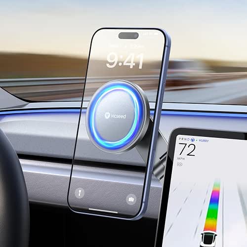 VICSEED Tesla Phone Mount【Strongest Magnet Power】 Foldable Hidden Tesla Phone