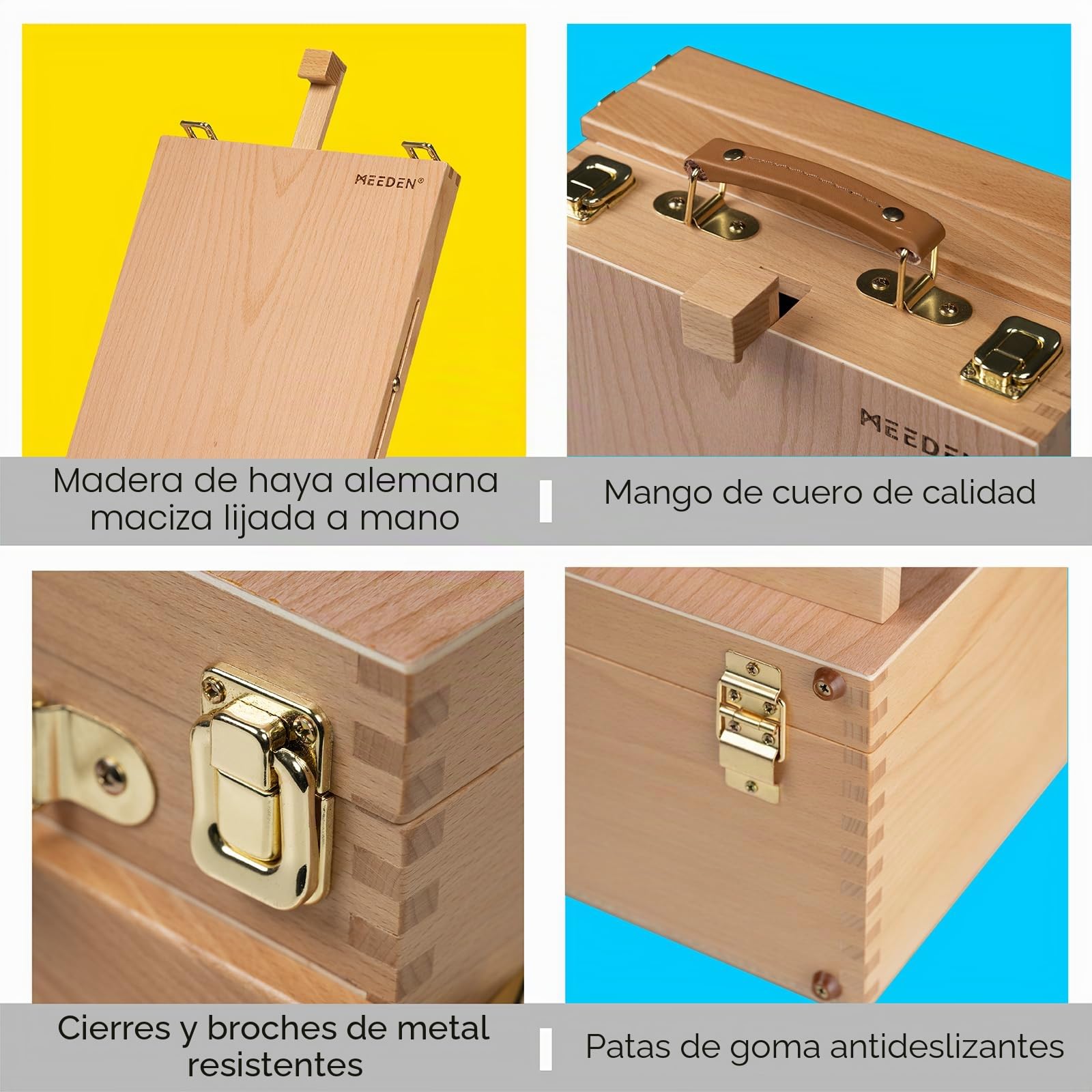 Artist - Caballete de madera de haya, multifunción, ajustable, con 2 cajones y 1 paleta de pintura para artistas PleinAir, estudiantes de arte y principiantes