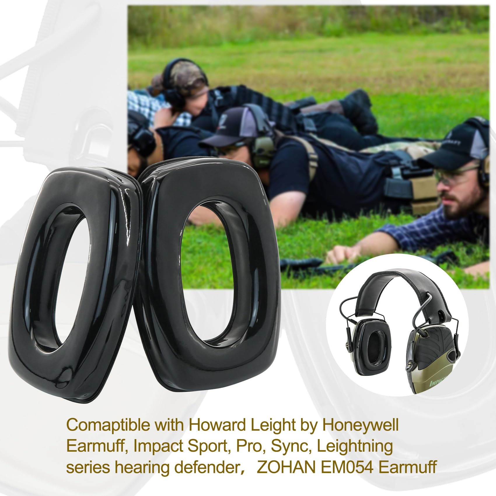 Żelowe nauszniki kompatybilne z Howard Leight firmy Honeywell Earmuff, Impact Sport, Pro, Sync, seria nauszników ochronnych słuchu, wymienne żelowe nauszniki