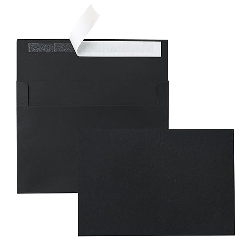 Black Greeting Cards with Envelopes 4.25 x 5.5 Heavyweight Single