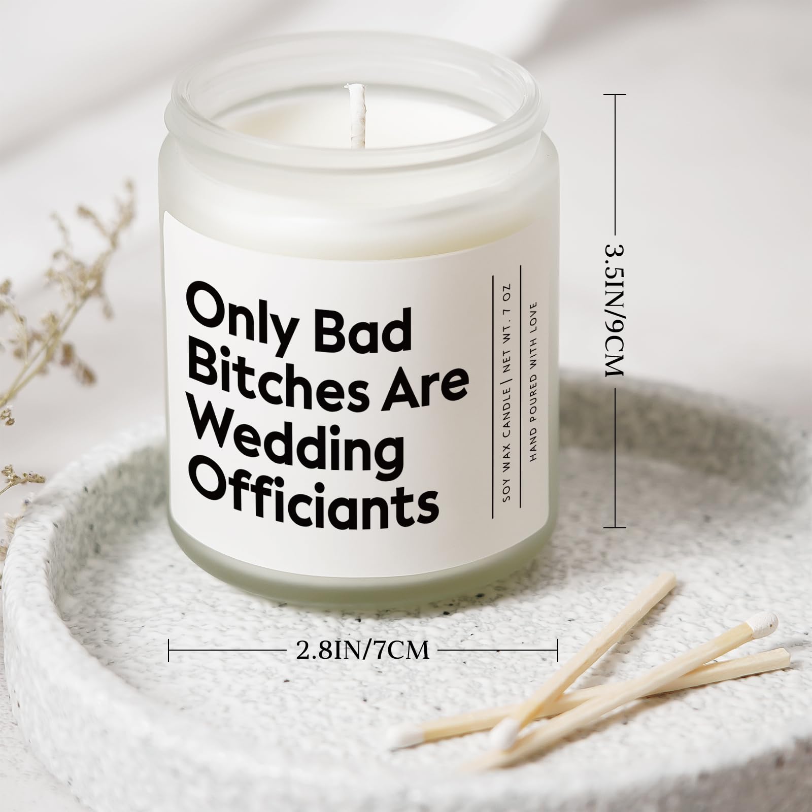 Funny Wedding Officiant Gift- Only Bad Bitches are Wedding Officiants- Lavender & Eucalyptus Scented Soy Candle- Perfect Officiants Proposal Gift & Thank You Present for Weddings, 7oz