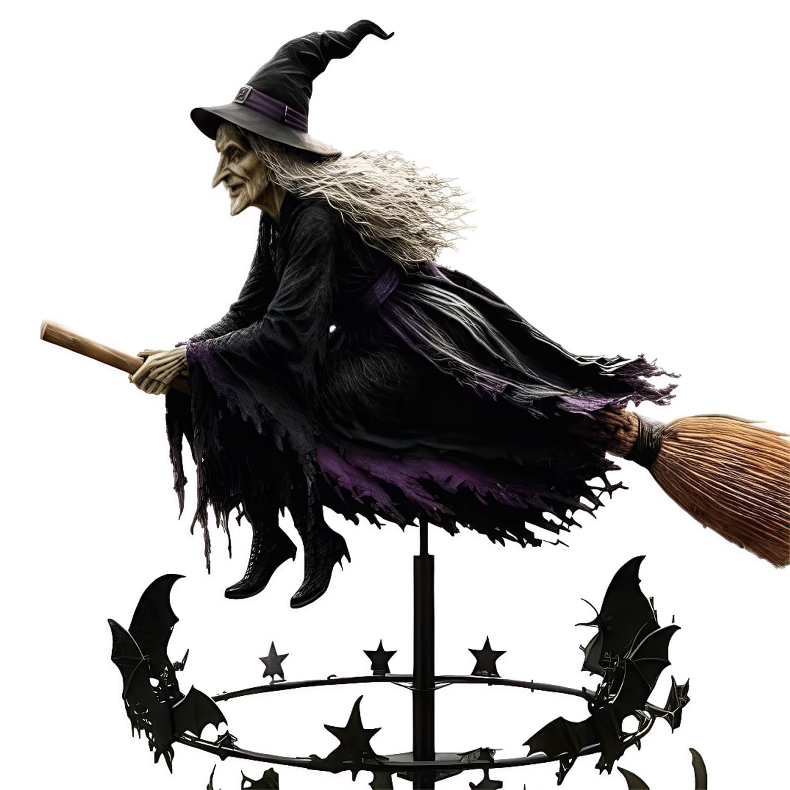Zaczarowany ogród czarownicy wiatraczek metalowy Halloween Yard Art