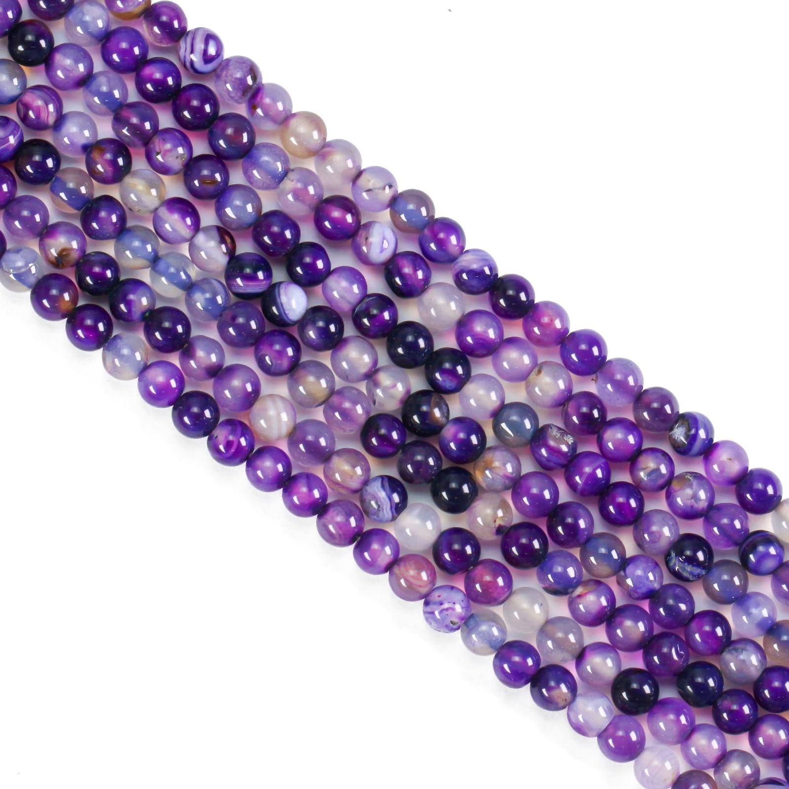 Beads for Jewelry Making,4mm Round Crystal Beads,85pcs Purple Stripe Agate Crystal Beads for Jewellery Making,Gemstone Beads,Stone Beads,Jewellery Making Beads - Image 2