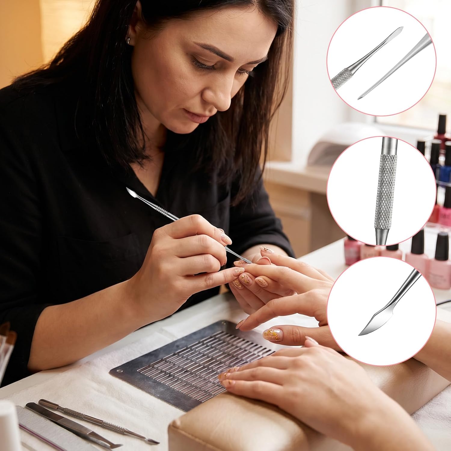 4pcs 3D Nail Art Sculpting Tools Set Dual-Head Gel Pen Nails Dotting Tool Nail Art Sculpture Pen Carving Pens for Builder Flower Design Carving Modeling for Salon Home DIY