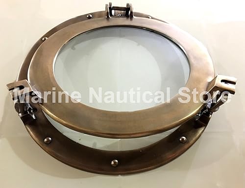 Miniatura 6 de Marine Nautical Store Antique Canal Boat Porthole-Window Ship Round Glass Wall Decor Porthole (15" inches)