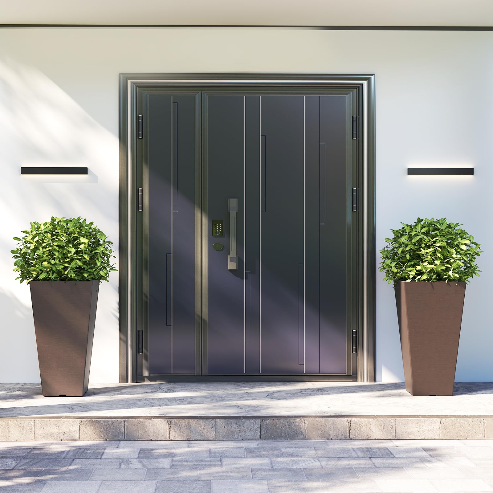 COSTWAY Vasi Alti per Piante, Vasi Grandi da Esterno ed Interno con Fori di Drenaggio, Contenitori Decorativi per Piante per Giardino, Balcone e Veranda (Modello 4)