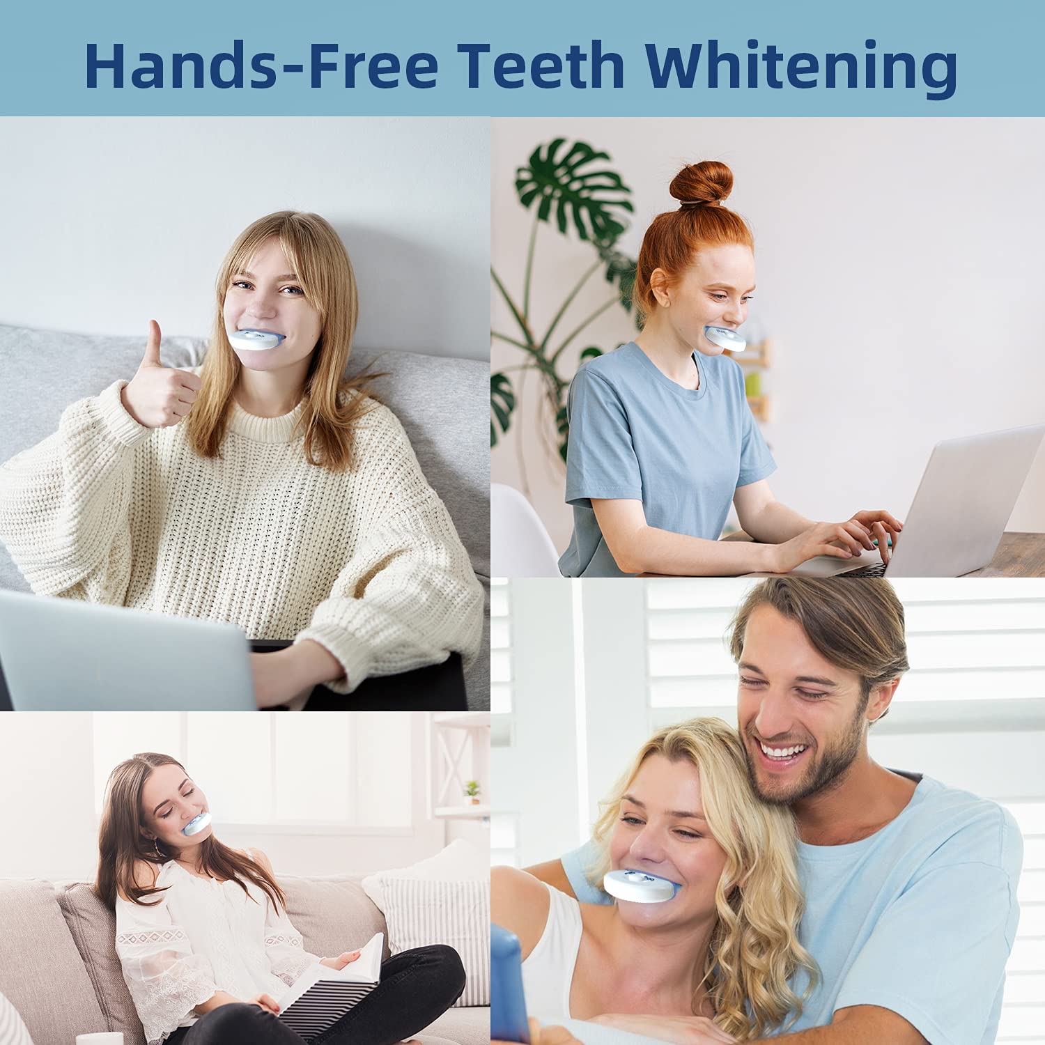 Teeth Whitening Kit With LED Light For Sensitive Teeth,Teeth Whitener With 2xDouble-Sided Silicone Mouth Tray,10xCarbamide Peroxide Teeth Whitening Gel,Help Remove Teeth Stain From Coffee And Nicotine : Beauty & Personal Care