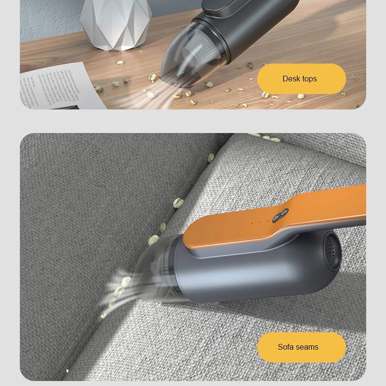 Hard Floor Vacuum 13000pa Vacuum Cleaner for Car Mini USB Charging Cyclone Suction Cleaners Portable Handheld Home Desk Wireless